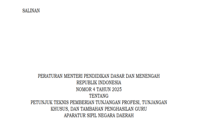 Permendikdasmen 4 Tahun 2025