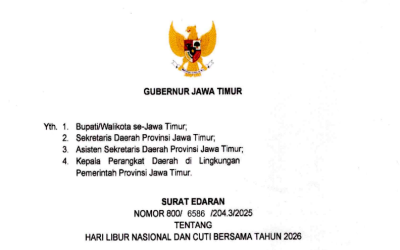 SE Hari Libur Nasional dan Cuti Bersama Tahun 2026