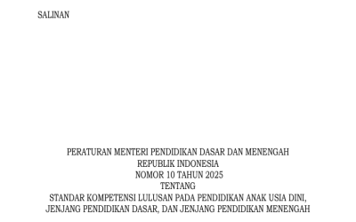 Permendikdasmen Nomor 10 Tahun 2025